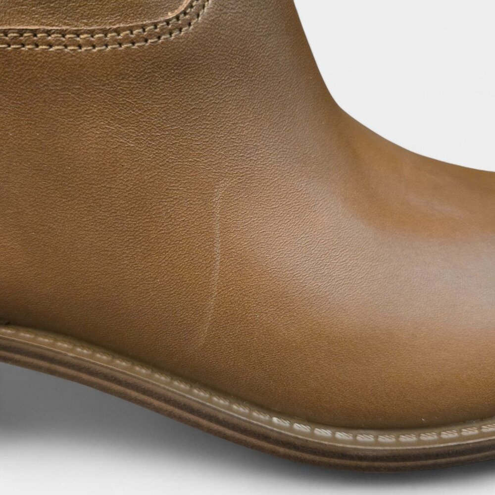 Michael Kors Izzy Tall Leather Riding Boots Luggage Tan Logo 9.5M Equestrian NWB - Picture 10 of 15